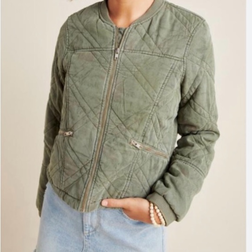 Olive Green Quilted Women's Jacket